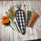 Carrot Grapevine Kit WITH VIDEO, Easter Door Hanger Kit, Easter DIY Wall Decoration, Black White Checkered Carrot Shaped Grapevine Bundle