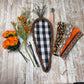 Carrot Grapevine Kit WITH VIDEO, Easter Door Hanger Kit, Easter DIY Wall Decoration, Black White Checkered Carrot Shaped Grapevine Bundle