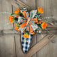 Carrot Grapevine Kit WITH VIDEO, Easter Door Hanger Kit, Easter DIY Wall Decoration, Black White Checkered Carrot Shaped Grapevine Bundle
