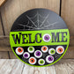 Welcome Eyeballs Halloween Wreath Kit, Large Halloween Wreath Kit, DIY Halloween Wreath Kit, Green Black Halloween Ribbon Mesh Sign Bundle