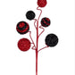 20" Red and Black Foil Ball Pick, Valentine’s Day Decor, Ball Spray for Wreath, Valentine Ball Spray, V-Cut Foil Solid & Stripe Balls Spray