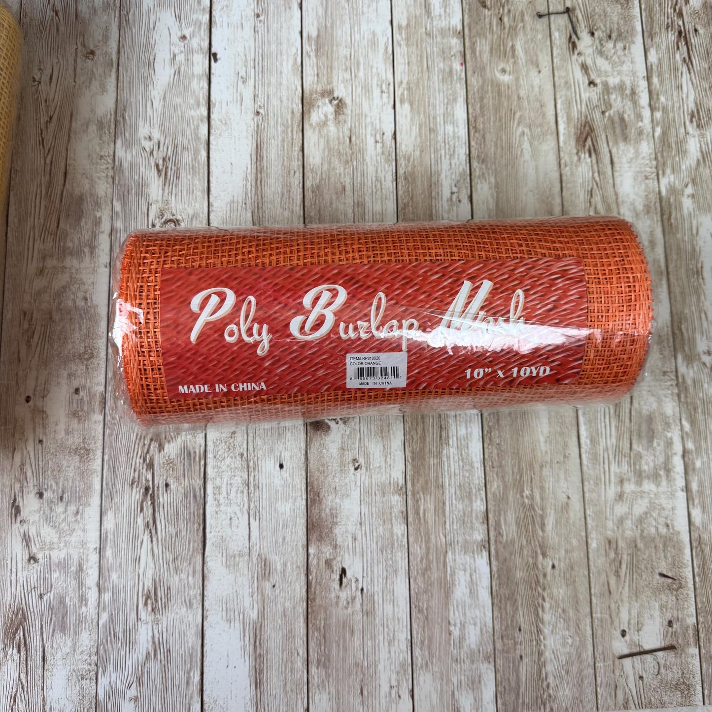 Orange Poly Burlap Mesh 10” by 10 yards, Large Weave Mesh, Halloween Wreath Supply, Fall Wreathmaking Mesh, Petal Wreath Mesh, RP810020