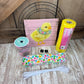 Easter Wreath Kit, Thin Easter Chick Wreath Kit, DIY Wall or Door Decor, Easter Sign Mesh and Ribbon Bundle, Pink Easter Egg Wall Decoration