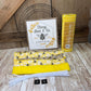 Honey Bee & Co Wreath Kit WITH VIDEO, Do It Yourself Thin Wreath Kit, Yellow and Beige Bee Ribbon Mesh Sign Bundle, DIY Spring Summer Decor