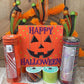 Large Happy Halloween Wreath Kit, Pumpkin Mesh Wreath Kit, DIY Halloween Front Door Decor, Orange Purple and Green Ribbon Mesh Sign Bundle