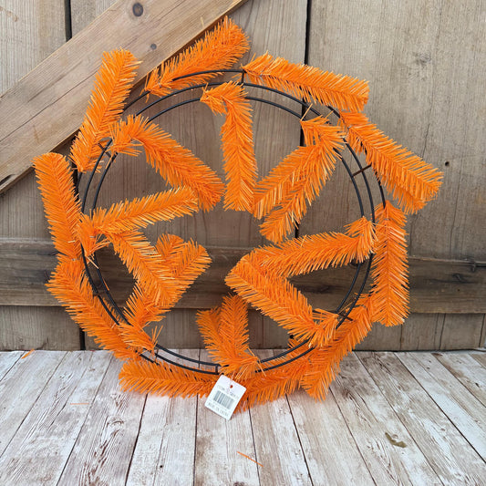 Large Happy Halloween Wreath Kit, Pumpkin Mesh Wreath Kit, DIY Halloween Front Door Decor, Orange Purple and Green Ribbon Mesh Sign Bundle