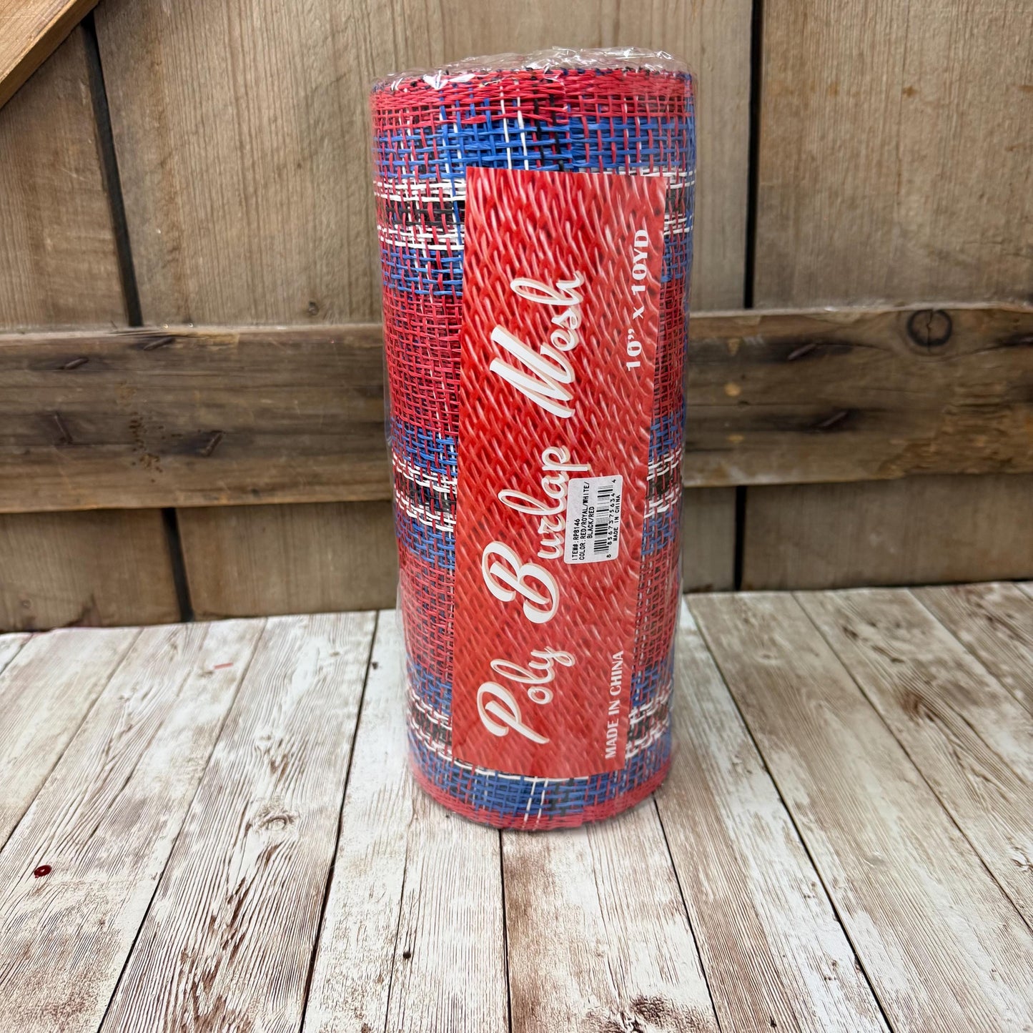 Poly Burlap Mesh, Red White Blue and Black Plaid Mesh, Wreathmaking Supply, Petal Wreath Mesh, Patriotic or Nutcracker Theme Decor, RP8146
