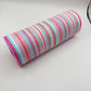 10” by 10 Yards Vertical Multicolor Stripe Mesh: Pink Fuschia Lavender Blue White, Wreathmaking Supplies, RE1369XY