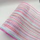 10” by 10 Yards Vertical Multicolor Stripe Mesh: Pink Fuschia Lavender Blue White, Wreathmaking Supplies, RE1369XY