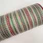 10” by 10 Yards Vertical Multicolor Stripe Mesh: Burgundy Hunter Sage Green and Cream,  Wreathmaking Supplies, Christmas Mesh, RE1369YH