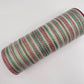 10” by 10 Yards Vertical Multicolor Stripe Mesh: Burgundy Hunter Sage Green and Cream,  Wreathmaking Supplies, Christmas Mesh, RE1369YH