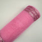 10” by 10 Yards Metallic Border Stripe Mesh: Pink, Wreathmaking Supplies, Halloween or Easter Mesh, Pink Mesh Ribbon for Wreaths, RE850222