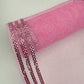 10” by 10 Yards Metallic Border Stripe Mesh: Pink, Wreathmaking Supplies, Halloween or Easter Mesh, Pink Mesh Ribbon for Wreaths, RE850222