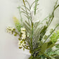 24"L Fabric Flower/EVA Leaf/Beads Spray: White, White Greenery Stem, Greenery Filler Bush with Leaves Buds  White Berries, 60919, FH807127