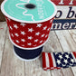 Patriotic Wreath Kit, Thin Red White and Blue Wreath Kit, DIY Fourth of July Wreath Kit, Proud to Be an American Ribbon Mesh and Sign Bundle