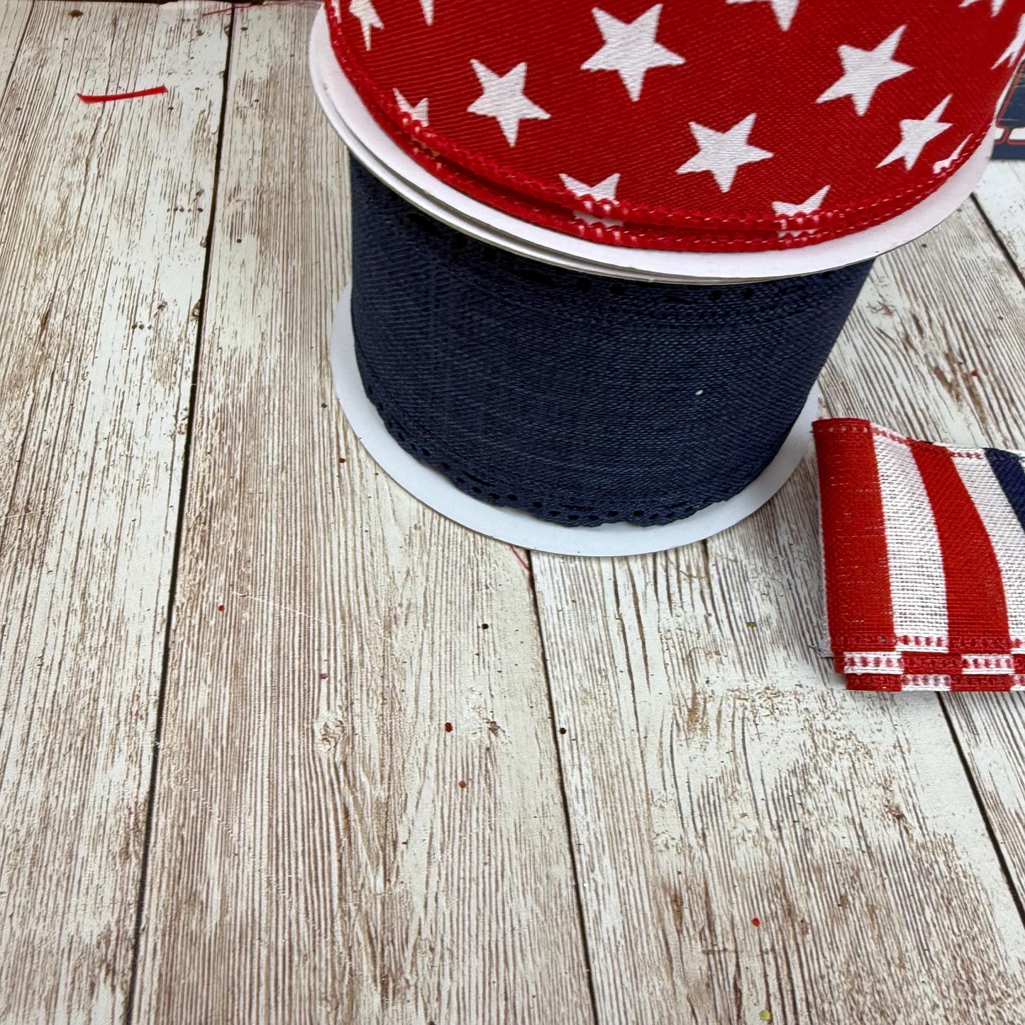 Patriotic Wreath Kit, Thin Red White and Blue Wreath Kit, DIY Fourth of July Wreath Kit, Proud to Be an American Ribbon Mesh and Sign Bundle