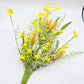 24"L Fabric Flower/EVA Leaf/Beads Spray: Yellow, Spring Greenery Stem, Easter Filler Bush with Leaves Buds Yellow Berries, 60919, FH807129