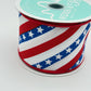 Red White and Blue Diagonal Stripe Wired Ribbon, Stars & Stripes Fourth of July Wreath Supply, Patriotic Ribbon 2.5” by 10 yards, RGE105727