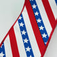 Red White and Blue Diagonal Stripe Wired Ribbon, Stars & Stripes Fourth of July Wreath Supply, Patriotic Ribbon 2.5” by 10 yards, RGE105727