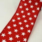 Red with White Stars Wired Ribbon, Fourth of July Wreath Supply, Independence Day Bowmaking, Patriotic Ribbon 2.5” by 10 yards, RGE111524