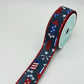 Navy Blue Rockets Wired Ribbon, Fourth of July Wreath Supply, Independence Day Bowmaking, Patriotic Ribbon 1.5” by 10 yards, RGE119919