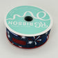 Navy Blue Rockets Wired Ribbon, Fourth of July Wreath Supply, Independence Day Bowmaking, Patriotic Ribbon 1.5” by 10 yards, RGE119919