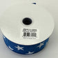 Blue with White Stars Wired Ribbon, Fourth of July Wreath Supply, Independence Day Bowmaking, Patriotic Ribbon 1.5” by 10 yards, RGE111525