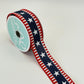 Red White Blue Stars and Stripes Wired Ribbon, Fourth of July Wreath Supply, Independence Day Patriotic Ribbon 1.5” by 10 yards, RGE1079A1