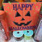 Large Happy Halloween Wreath Kit, Pumpkin Mesh Wreath Kit, DIY Halloween Front Door Decor, Orange Purple and Green Ribbon Mesh Sign Bundle