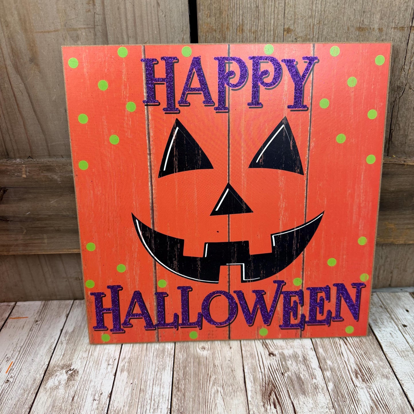 Large Happy Halloween Wreath Kit, Pumpkin Mesh Wreath Kit, DIY Halloween Front Door Decor, Orange Purple and Green Ribbon Mesh Sign Bundle