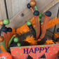 Large Happy Halloween Wreath Kit, Pumpkin Mesh Wreath Kit, DIY Halloween Front Door Decor, Orange Purple and Green Ribbon Mesh Sign Bundle