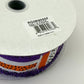 Halloween Brush Stroke Wired Ribbon, Orange Purple Stripe Wreath Supply, White Ribbon with Purple Tinsel Edge 1.5” by 10 yards, RG089265F