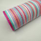 10” by 10 Yards Vertical Multicolor Stripe Mesh: Pink Fuschia Lavender Blue White, Wreathmaking Supplies, RE1369XY