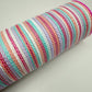 10” by 10 Yards Vertical Multicolor Stripe Mesh: Pink Fuschia Lavender Blue White, Wreathmaking Supplies, RE1369XY