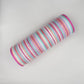 10” by 10 Yards Vertical Multicolor Stripe Mesh: Pink Fuschia Lavender Blue White, Wreathmaking Supplies, RE1369XY