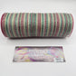 10” by 10 Yards Vertical Multicolor Stripe Mesh: Burgundy Hunter Sage Green and Cream,  Wreathmaking Supplies, Christmas Mesh, RE1369YH