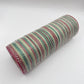 10” by 10 Yards Vertical Multicolor Stripe Mesh: Burgundy Hunter Sage Green and Cream,  Wreathmaking Supplies, Christmas Mesh, RE1369YH