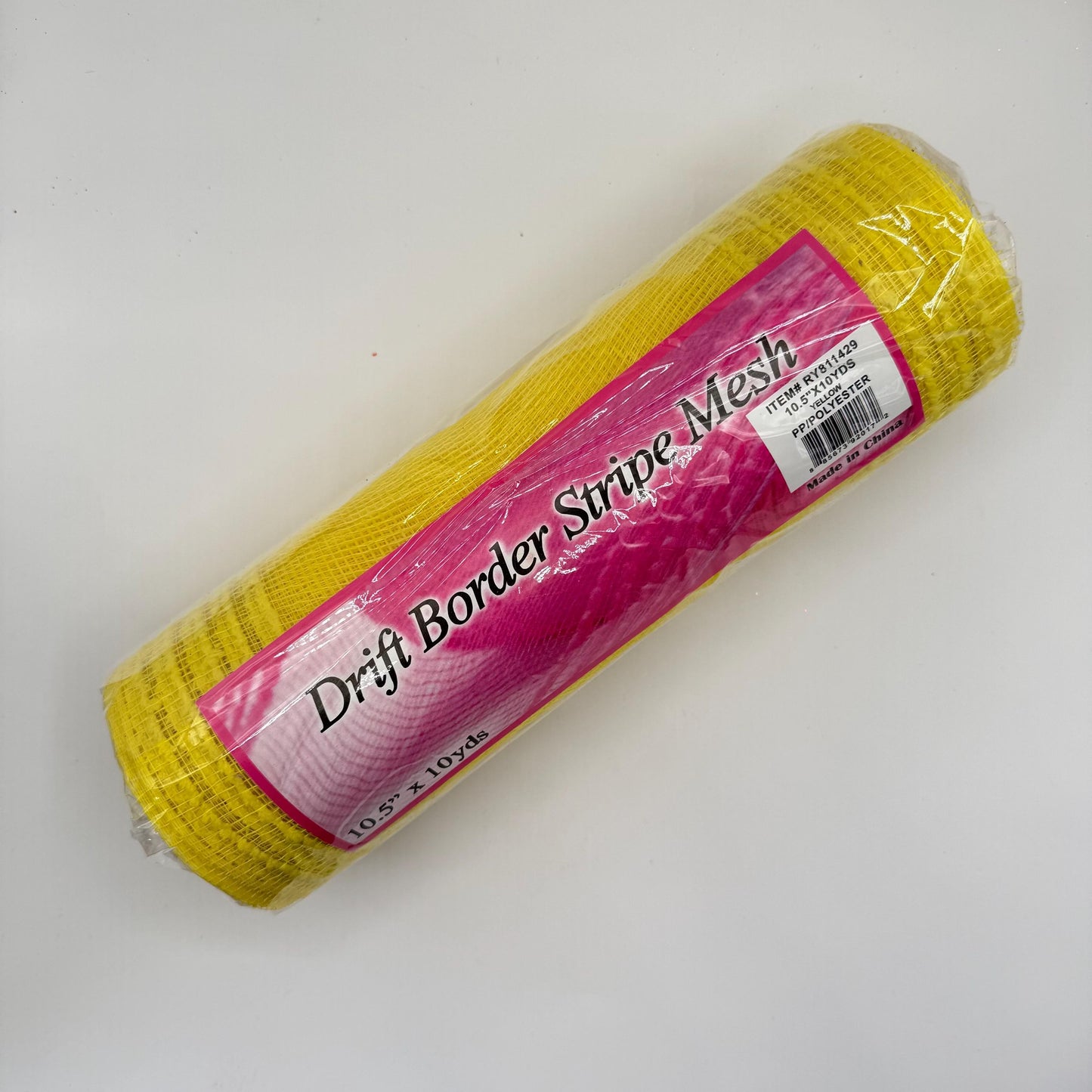10” by 10 Yards Drift Wide Border Mesh: Yellow, Wreathmaking Supplies, Easter or Summer Mesh, Yellow Mesh Ribbon for Wreaths, RY811429