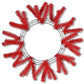 Red Wreath Frame, 15” Wire” 25” OAD Work Wreath Frame: Red, Red Wreath Base with 18 Ties, Wreath Supplies, XX748824