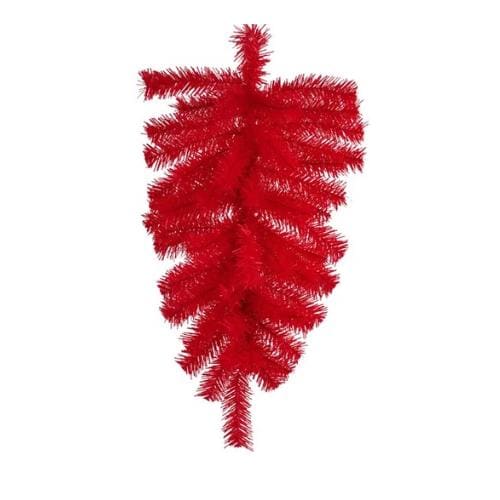 Red Wreath Swag, 24” Teardrop Swag with 55 Tips: Red, Red Swag Base for Christmas or Fourth of July, Long Wreath, Wreath Supplies, XX930524