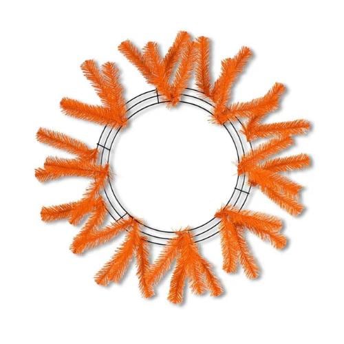 Orange Wreath Frame, 15” Wire” 25” OAD Work Wreath Frame: Orange, Orange Wreath Base with 18 Ties, Wreath Supplies, XX748820