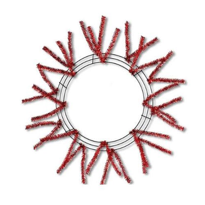 Red Metallic Pencil Wreath Frame, 15” Wire” 25” OAD Pencil Work Frame: Red Metallic, Wreath Base 18 Thin Ties, Wreath Supplies, XX751124