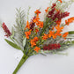 24"L Fabric Flower/EVA Leaf/Beads Spray: Orange, Easter Greenery Stem, Spring Summer Fall Greenery Filler Bush, 60919, FH807120