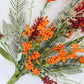 24"L Fabric Flower/EVA Leaf/Beads Spray: Orange, Easter Greenery Stem, Spring Summer Fall Greenery Filler Bush, 60919, FH807120