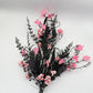 24"L Fabric Flower/EVA Leaf/Beads Spray: Black and Pink, Halloween Greenery Stem, Trendy Witch Pumpkin Greenery Filler Bush, 60919, FH807156
