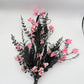 24"L Fabric Flower/EVA Leaf/Beads Spray: Black and Pink, Halloween Greenery Stem, Trendy Witch Pumpkin Greenery Filler Bush, 60919, FH807156