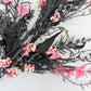 24"L Fabric Flower/EVA Leaf/Beads Spray: Black and Pink, Halloween Greenery Stem, Trendy Witch Pumpkin Greenery Filler Bush, 60919, FH807156