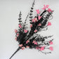 24"L Fabric Flower/EVA Leaf/Beads Spray: Black and Pink, Halloween Greenery Stem, Trendy Witch Pumpkin Greenery Filler Bush, 60919, FH807156