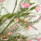 24"L Fabric Flower/EVA Leaf/Beads Spray: Pink, Pink Greenery Stem, Greenery Filler Bush with Leaves Buds and Pink Berries, 60919, FH807115