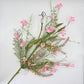 24"L Fabric Flower/EVA Leaf/Beads Spray: Pink, Pink Greenery Stem, Greenery Filler Bush with Leaves Buds and Pink Berries, 60919, FH807115